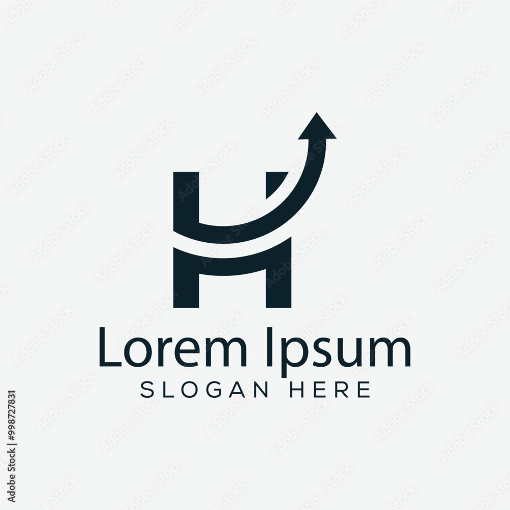 Minimal Letter H Arrow logo design concept illustration. abstract modern h arrow design template. Minimal Letter H Arrow logo design concept illustration. abstract modern h arrow design template.