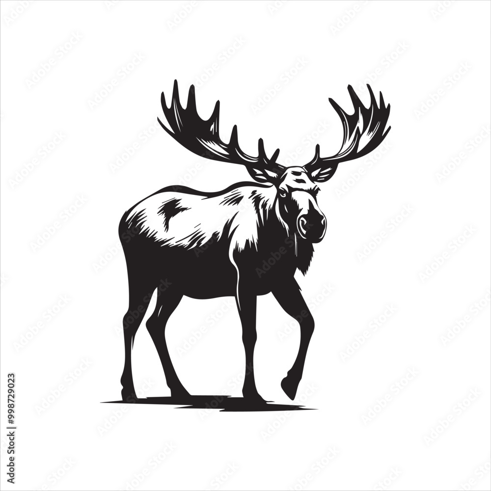 deer silhouette vector illustration, deer silhouette vector illustration,