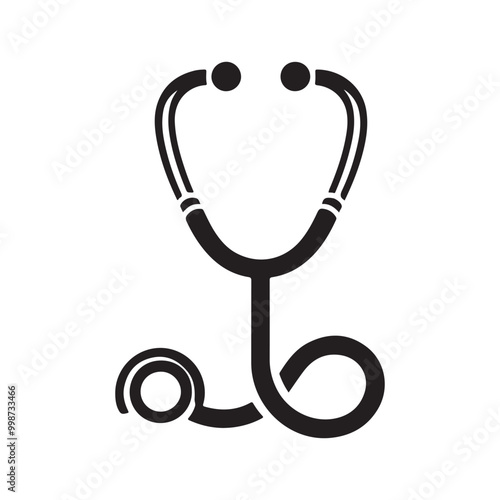 Medical Icon Stethoscope - High-quality Vector Illustration of a Stethoscope, Perfect for Medical and Healthcare-related Branding, Websites, or Print Materials in the Health Industry. 