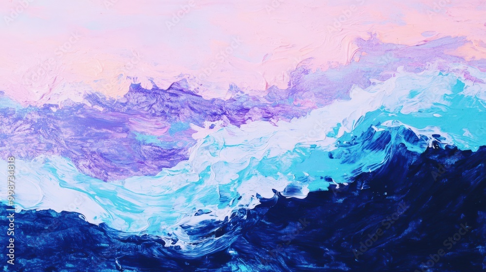 Mint lilac abstract waves: captivating fluid art for creative spaces Mint lilac abstract waves: captivating fluid art for creative spaces