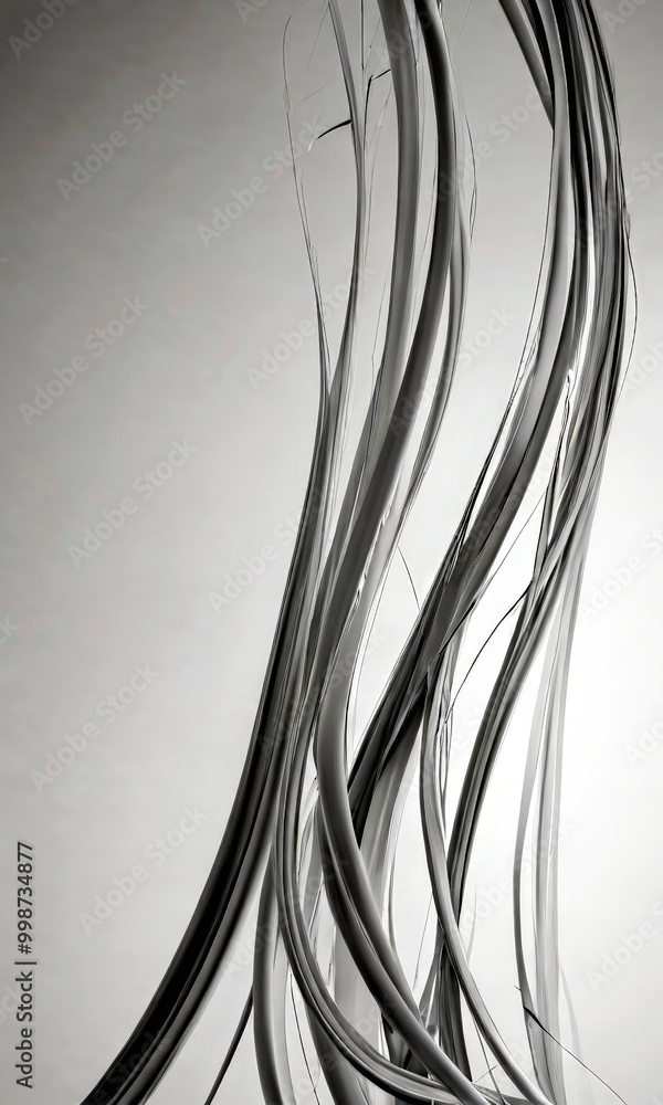 Abstract of curved, white lines against a plain background Abstract of curved, white lines against a plain background