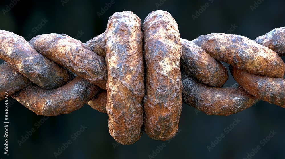 Close-up of weathered, rusty chain links showcasing texture and detail in an industrial background. Close-up of weathered, rusty chain links showcasing texture and detail in an industrial background.