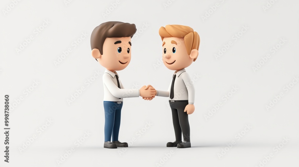 Businessmen Shaking Hands in Friendly Agreement Businessmen Shaking Hands in Friendly Agreement