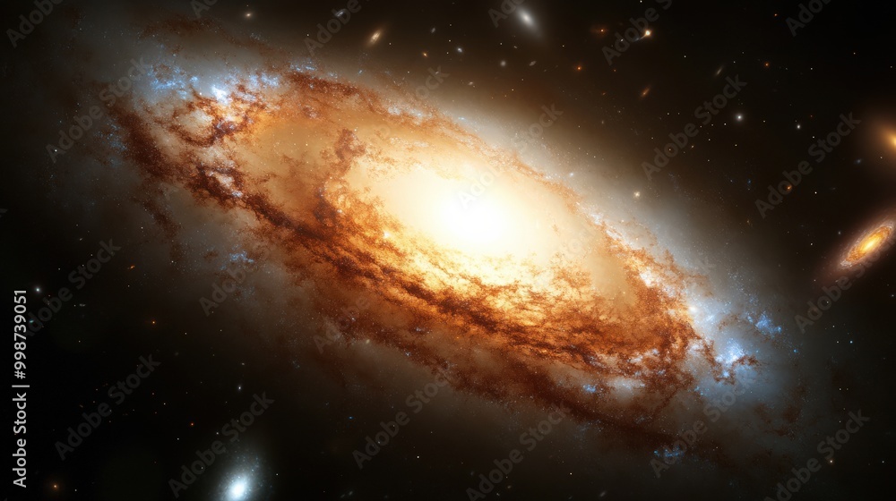 Fototapeta premium Swirling galaxies colliding in space: cosmic wonders print and poster