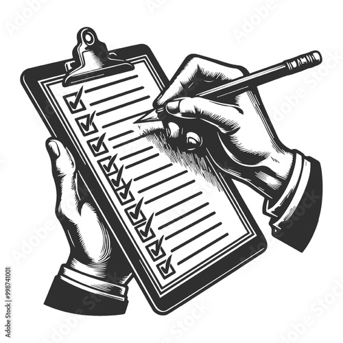Hand crossing items in checklist.