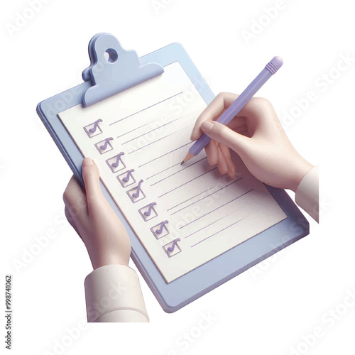 Hand crossing items in checklist.
