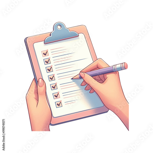 Hand crossing items in checklist.