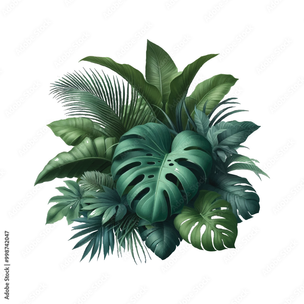 Tropical leaves frame with watercolor style. Tropical leaves frame with watercolor style.
