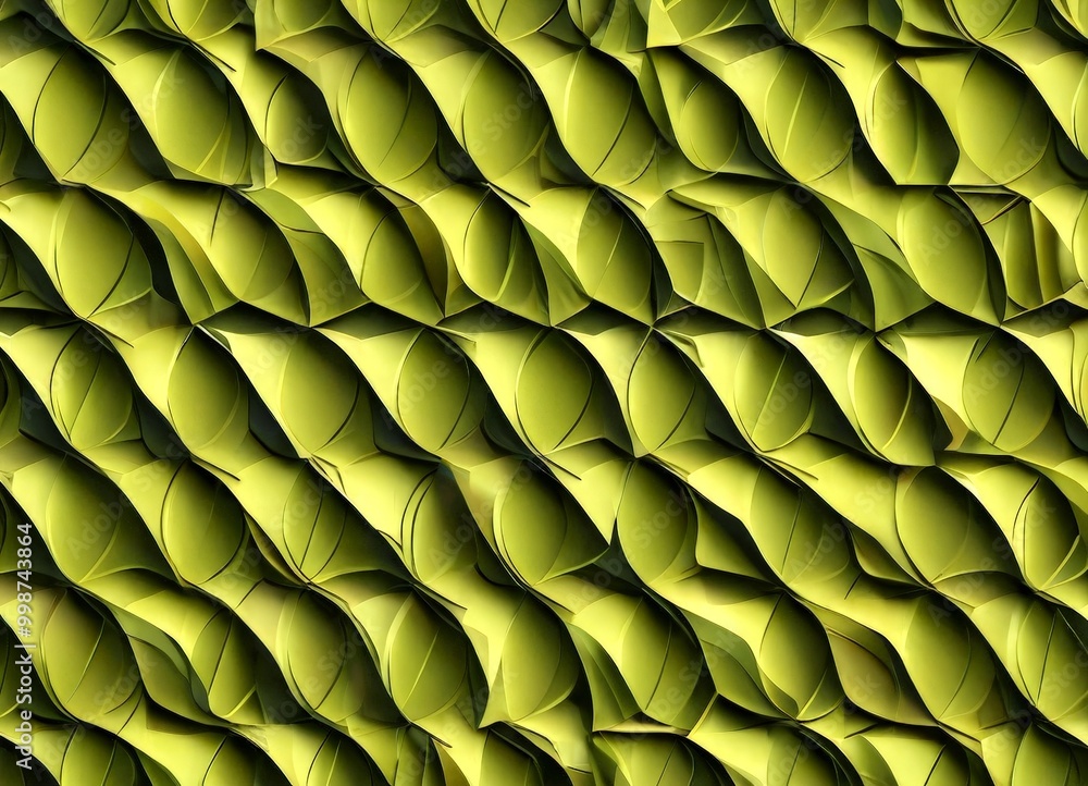 Obraz premium a repeating pattern of overlapping green leaves, creating a textured and visually interesting surface