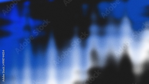Grainy psychedelic gradient background with abstract blue, black, and white noisy texture, perfect for a poster header or banner design