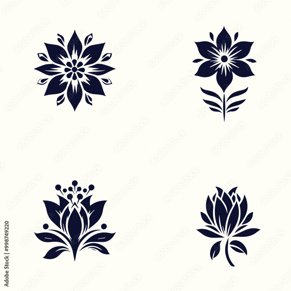 Obraz premium A beautiful seamless floral pattern vector illustration with diverse flower and leaf elements, perfect for vintage spring and summer designs