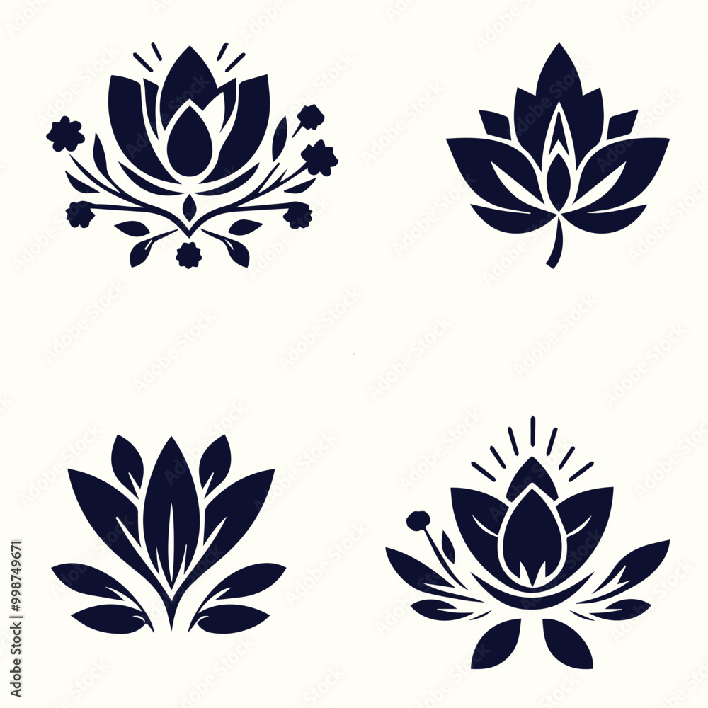 Obraz premium A versatile collection of vector floral design elements perfect for various creative projects