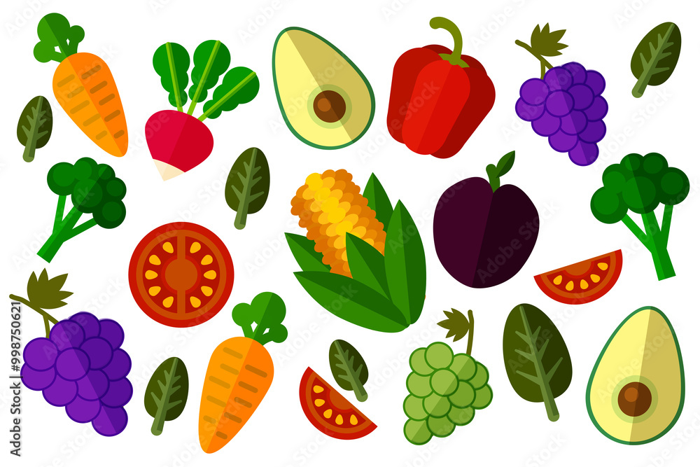 seamless background with fruit and vegetables seamless background with fruit and vegetables