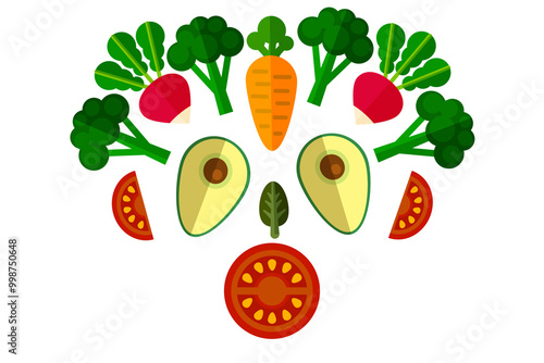 funny face of fruits and vegetables