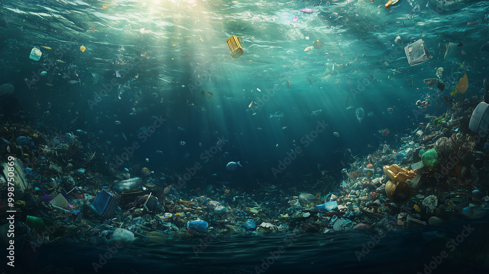 garbage in the ocean, in the sea garbage in the ocean, in the sea