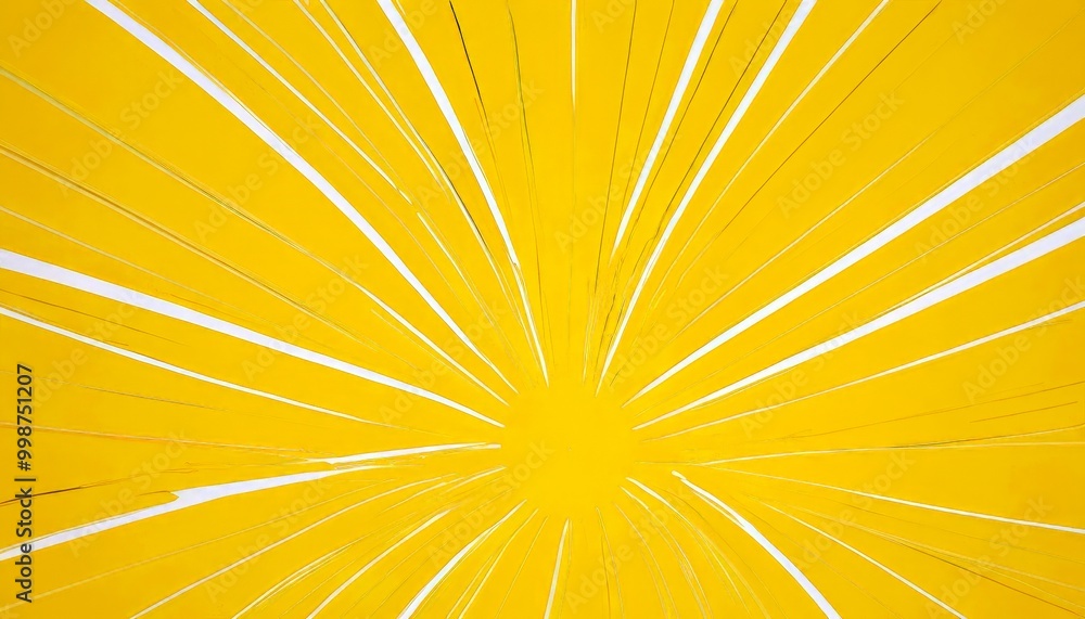 Obraz premium a vibrant yellow abstract artwork with radiating lines and a central point, creating a dynamic and energetic visual effect