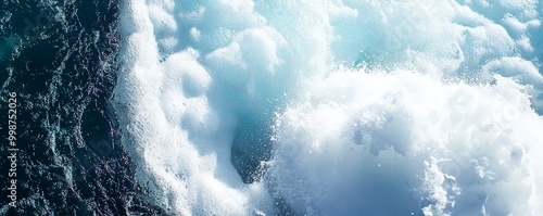 A frozen waterfall mid-thaw, the powerful flow slowly breaking free from its icy grasp