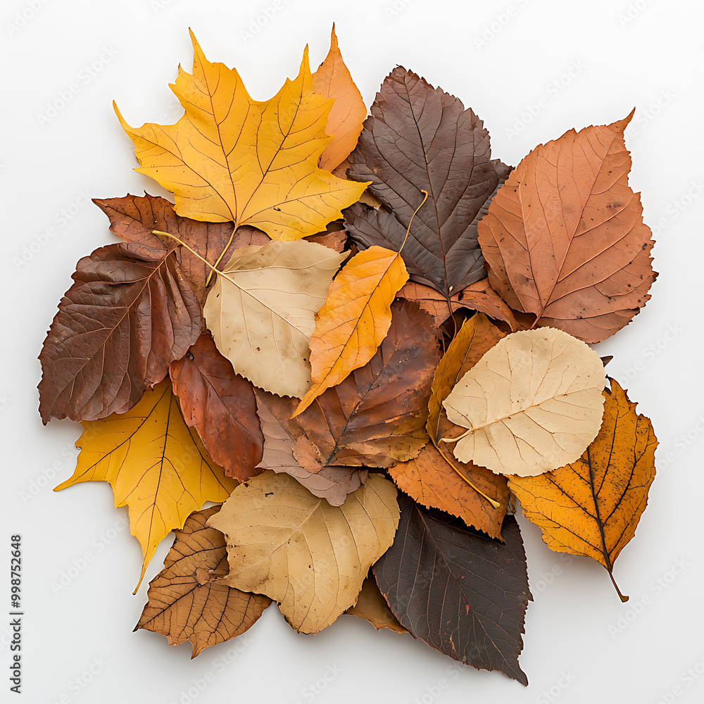 Autumn leaves in vibrant colors arranged artistically Autumn leaves in vibrant colors arranged artistically