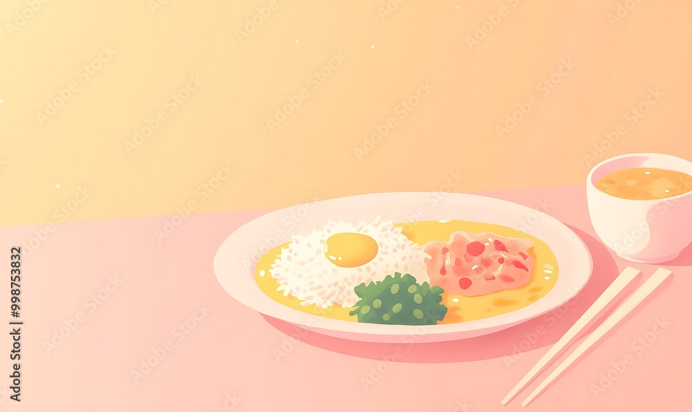 A Simple and Delicious Meal with a Sunny-Colored Sky A Simple and Delicious Meal with a Sunny-Colored Sky