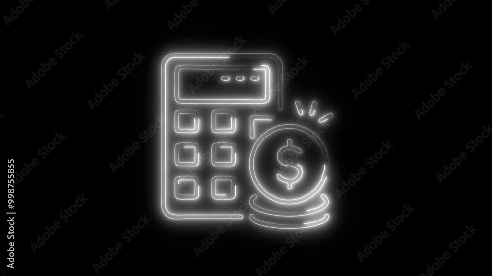 Budget Outline Icon in HD Video Neon Animation – Finance and Planning Symbol with Dynamic Glow on Black Background Budget Outline Icon in HD Video Neon Animation – Finance and Planning Symbol with Dynamic Glow on Black Background