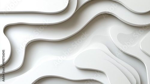 White abstract geometric pattern background, wave and curve abstract background.