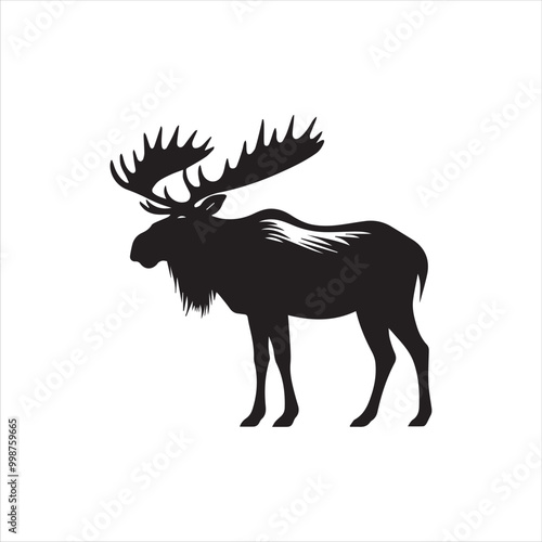 deer silhouette vector illustration, 