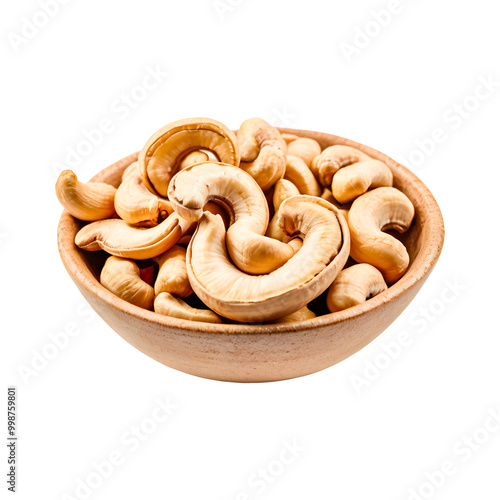 mushrooms in a bowl on transparent or white background