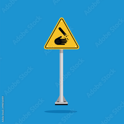 chemical hazard warning sign on yellow triangle board. Suitable for posters and web icons