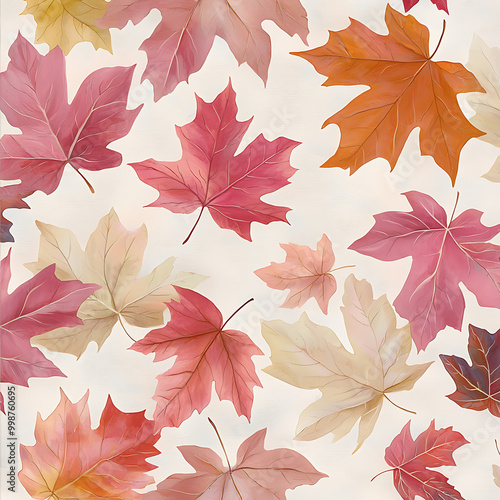 Autumn leaves pattern in warm hues