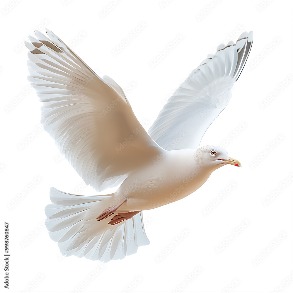 Obraz premium Majestic white bird soaring through the sky