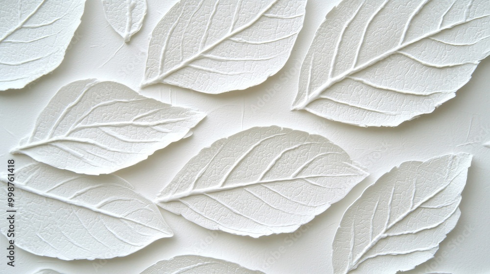 Obraz premium An embossed motif pattern is depicted on a paper background with a leaf pattern.