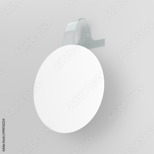 Empty Blank Round Wobbler Mockup - 3D Illustration Render