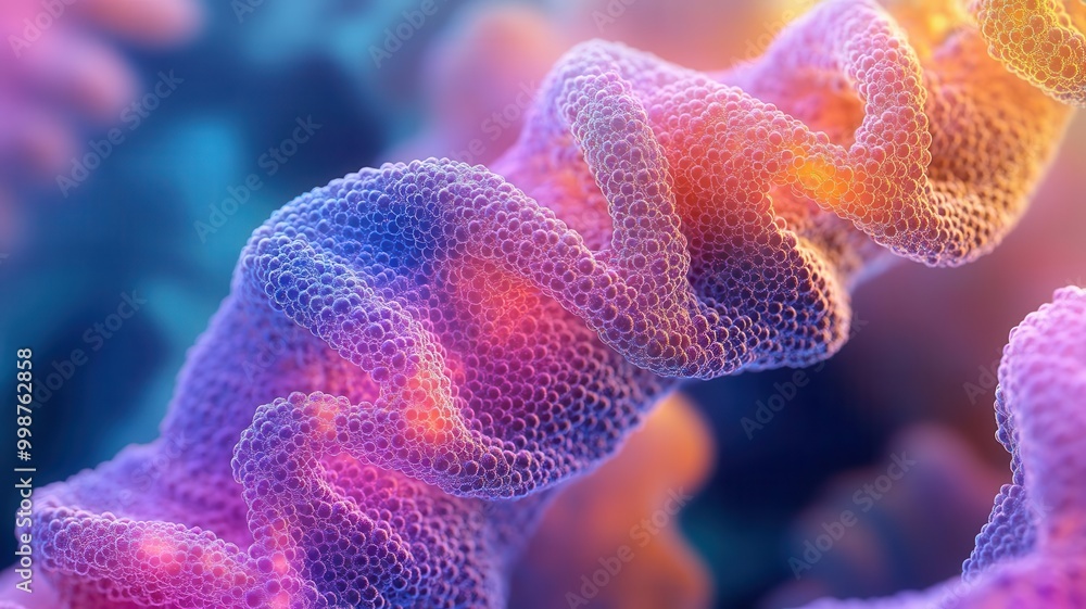 Visualization of mitotic spindle during metaphase, abstract colors Visualization of mitotic spindle during metaphase, abstract colors