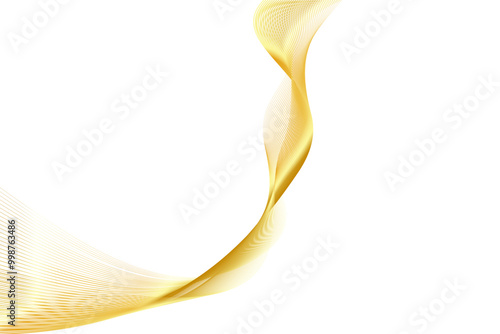 Abstract Golden Wave Lines Vector Illustration Background