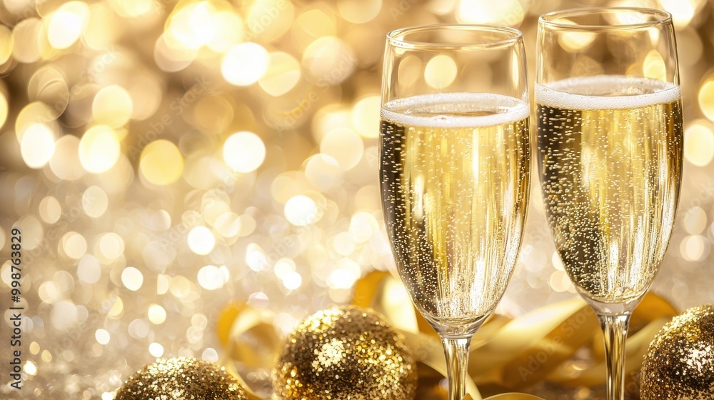 Toasting with Champagne at New Year Toasting with Champagne at New Year