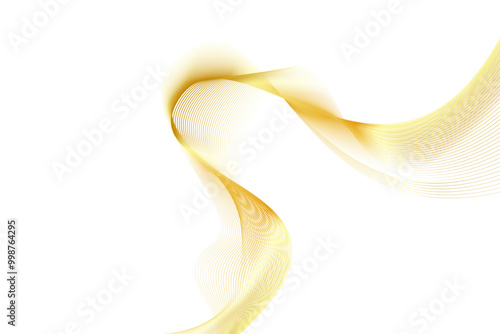 Abstract Golden Wave Lines Vector Illustration Background