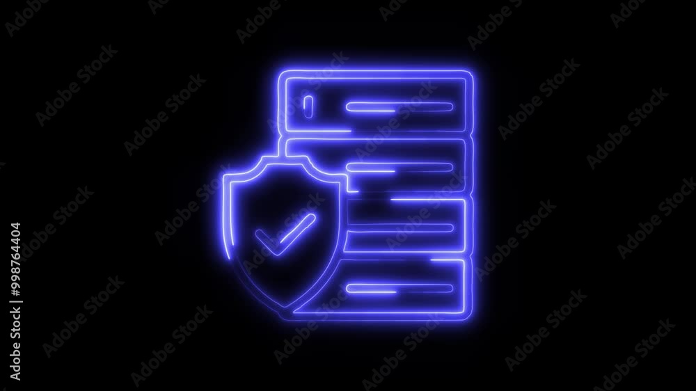 Data Security Outline Icon in HD Video Neon Animation – Technology and Privacy Symbol with Dynamic Glow on Black Background Data Security Outline Icon in HD Video Neon Animation – Technology and Privacy Symbol with Dynamic Glow on Black Background