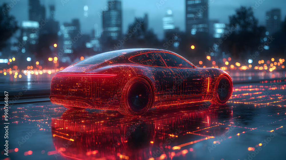 A Transparent Car Model Floating in the Air
A Transparent Car Model Floating in the Air
