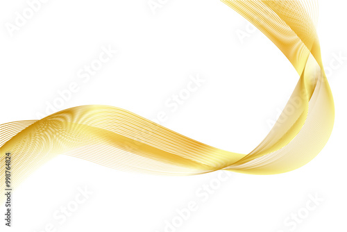 Abstract Golden Wave Lines Vector Illustration Background