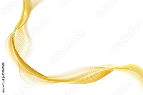 Abstract Golden Wave Lines Vector Illustration Background