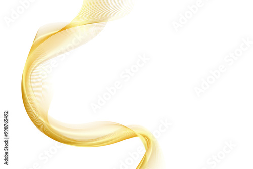 Abstract Golden Wave Lines Vector Illustration Background