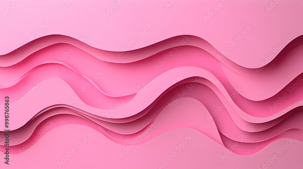 Abstract Pink Papercut Wave Background with 3D Depth and Layers Abstract Pink Papercut Wave Background with 3D Depth and Layers