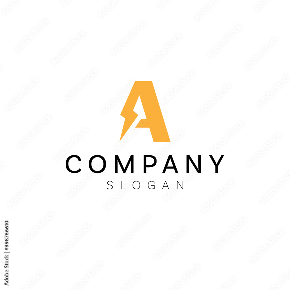 initial A electricity logo template vector design initial A electricity logo template vector design