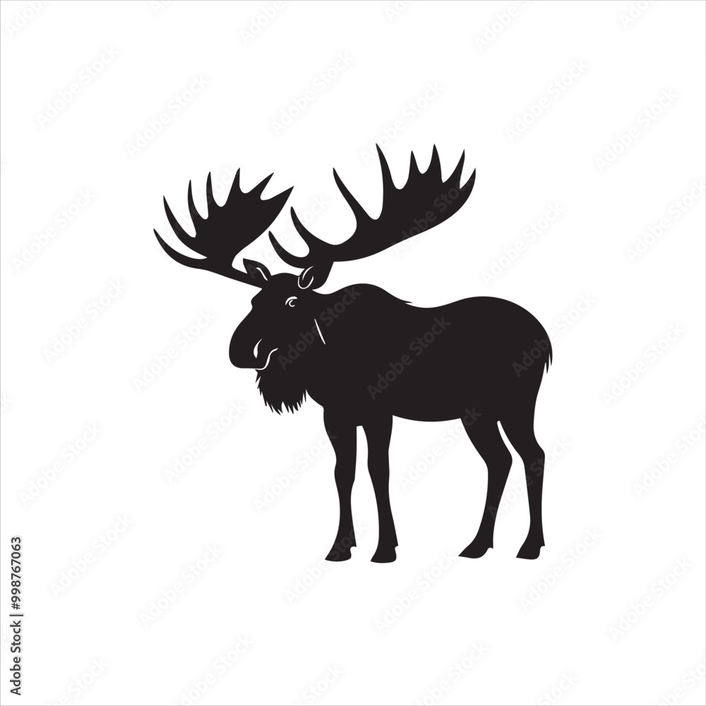 Fototapeta premium deer silhouette vector illustration, 