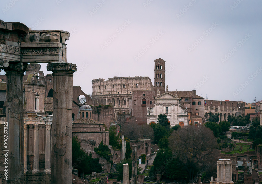 Obraz premium the ancient roman forum in winter