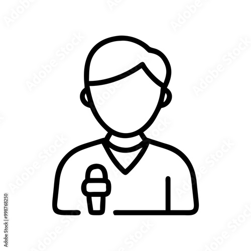 Journalist with Microphone Icon