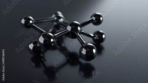 benzene molecular structure, 3d model molecule, aromatic hydrocarbon, structural chemical formula view from a microscope,
