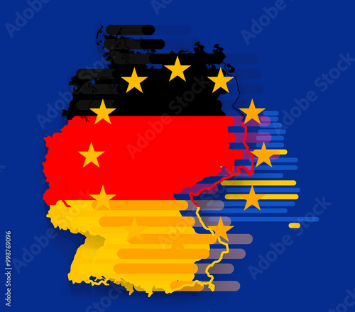 map of Germany, stripes as ...