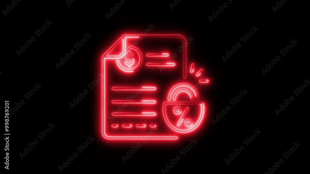 Fixed Interest Outline Icon in HD Video Neon Animation – Finance and Investment Symbol with Dynamic Glow on Black Background Fixed Interest Outline Icon in HD Video Neon Animation – Finance and Investment Symbol with Dynamic Glow on Black Background