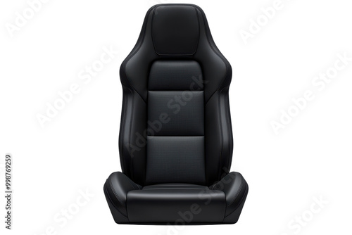 Black car seat isolated on transparent background. photo